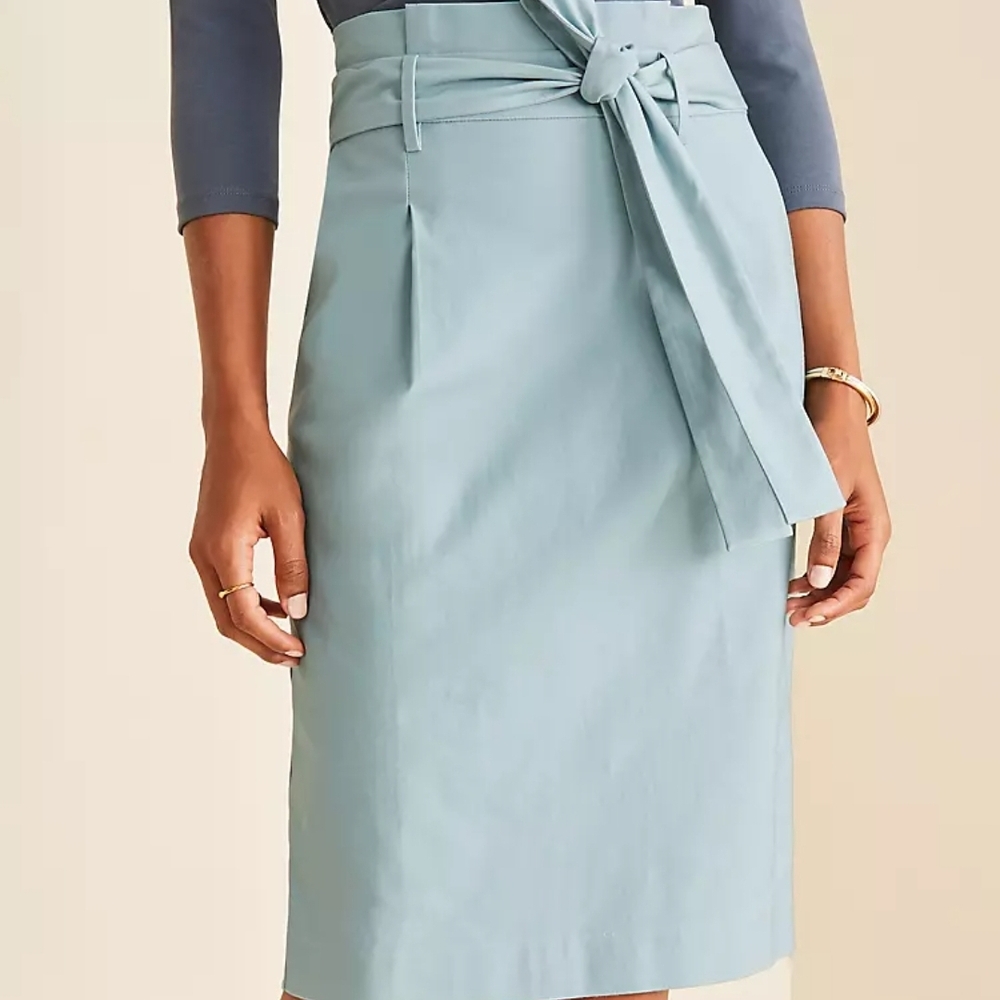 Ann Taylor Pleated Tie Waist Pencil Skirt